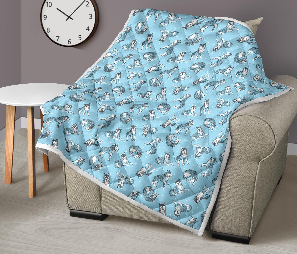 Wolf Design Print Pattern Premium Quilt-JTAMIGO.COM