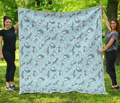 Wolf Design Print Pattern Premium Quilt-JTAMIGO.COM
