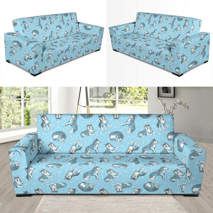 Wolf Design Print Pattern Sofa Slipcover-JTAMIGO.COM
