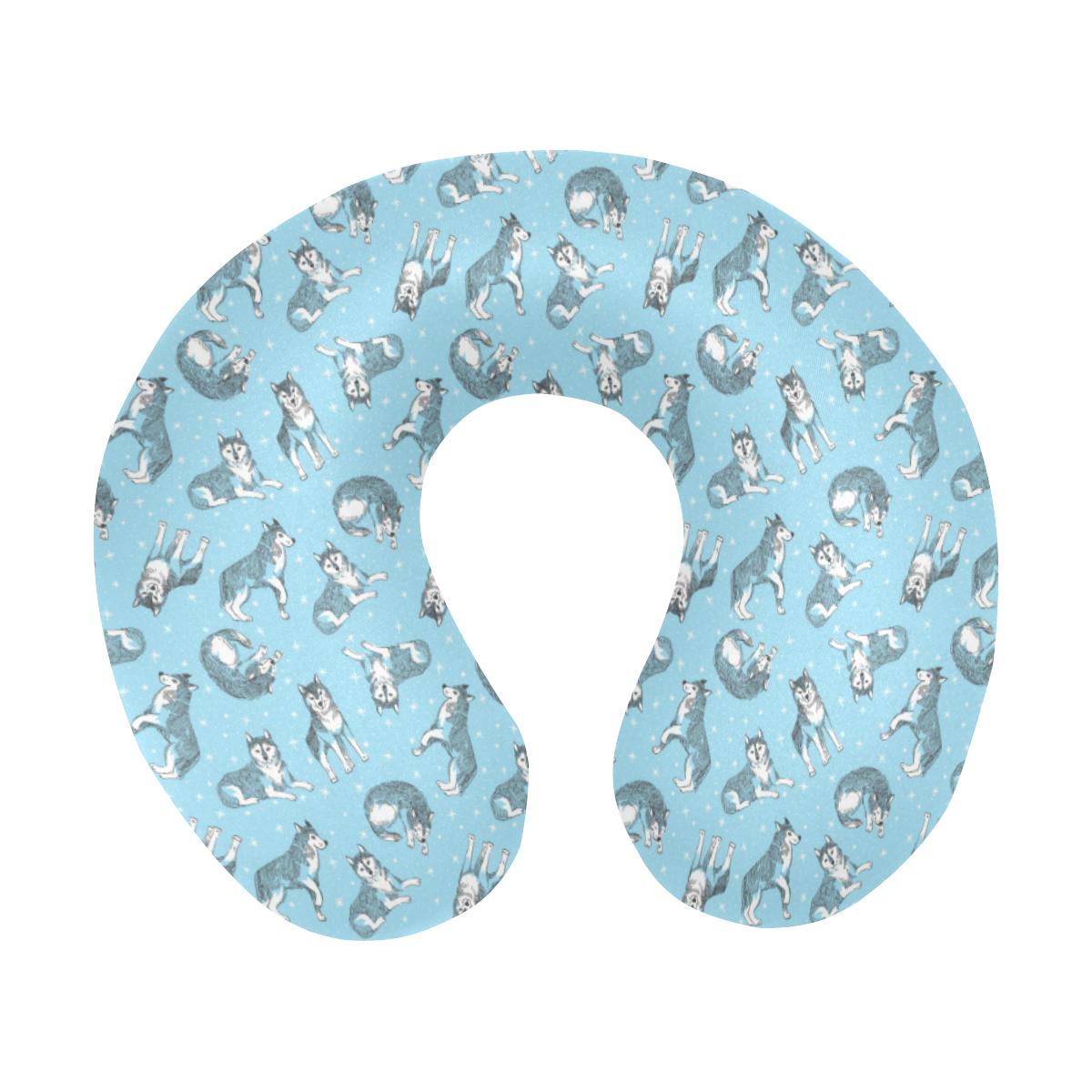 Wolf Design Print Pattern U-Shaped Travel Neck Pillow-JTAMIGO.COM
