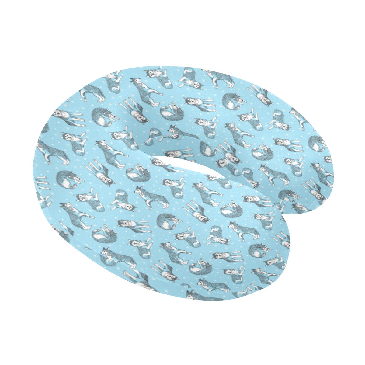 Wolf Design Print Pattern U-Shaped Travel Neck Pillow-JTAMIGO.COM