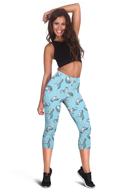 Wolf Design Print Pattern Women Capris