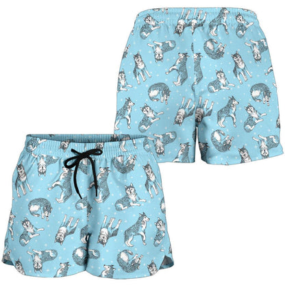 Wolf Design Print Pattern/Shorts.jpg Women Shorts-JTAMIGO.COM