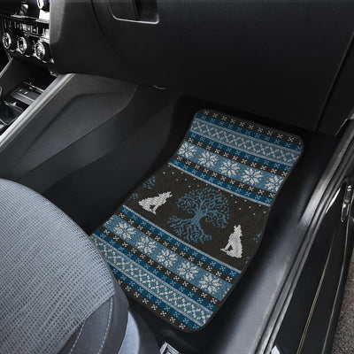 Wolf Tree of Life Knit Design Print Car Floor Mats