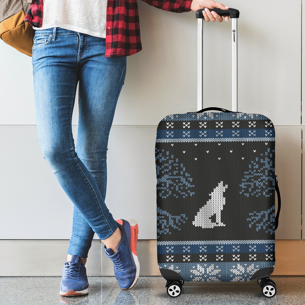 Wolf Tree Of Life Knit Design Print Luggage Cover Protector