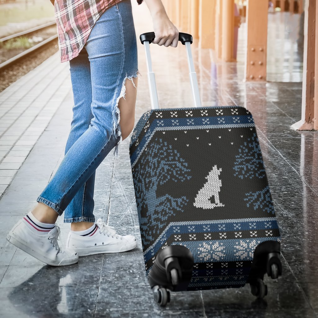 Wolf Tree Of Life Knit Design Print Luggage Cover Protector