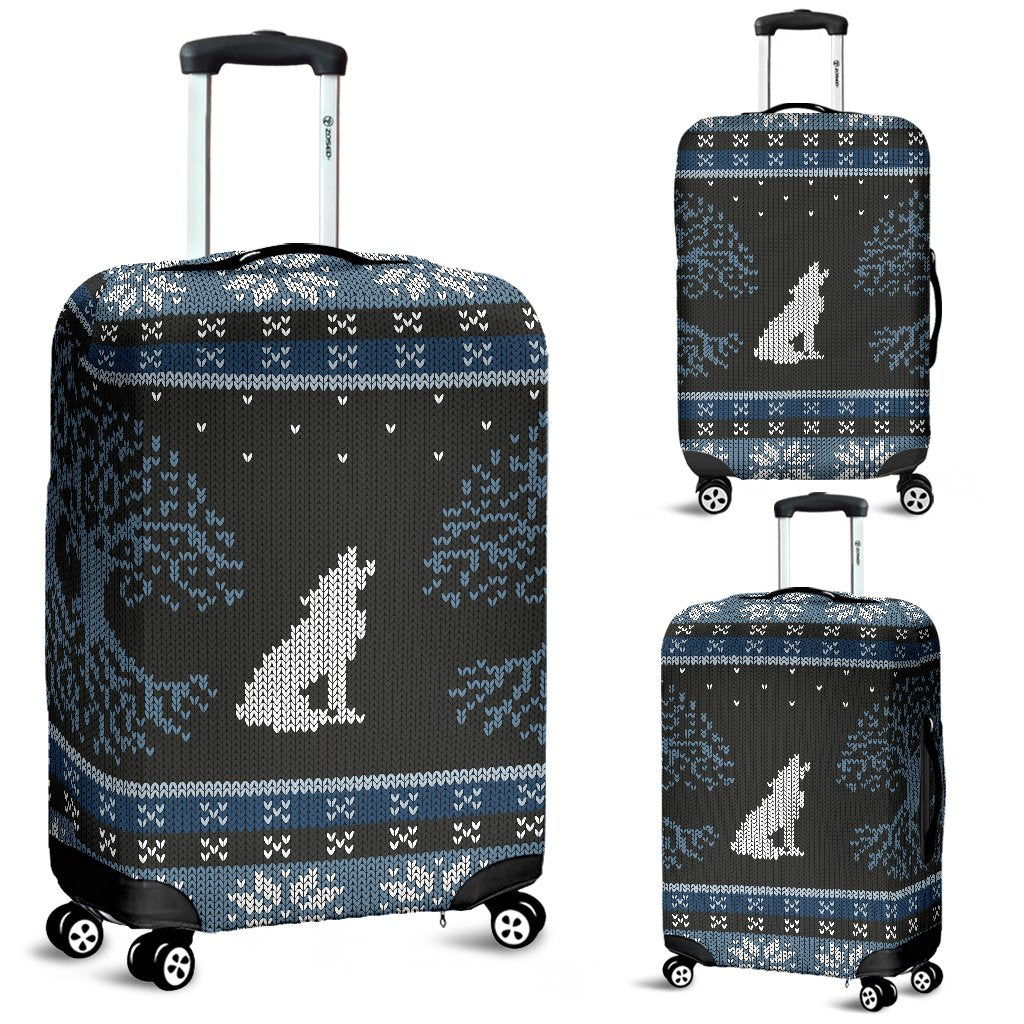 Wolf Tree Of Life Knit Design Print Luggage Cover Protector