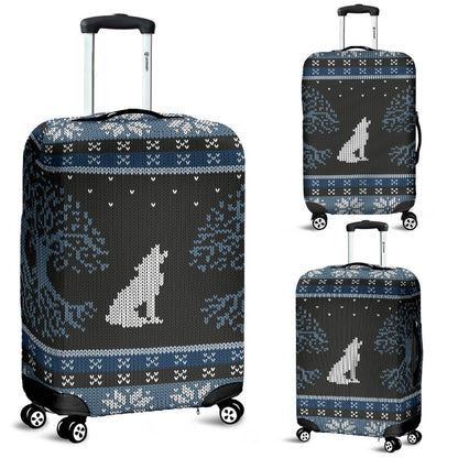 Wolf Tree Of Life Knit Design Print Luggage Cover Protector