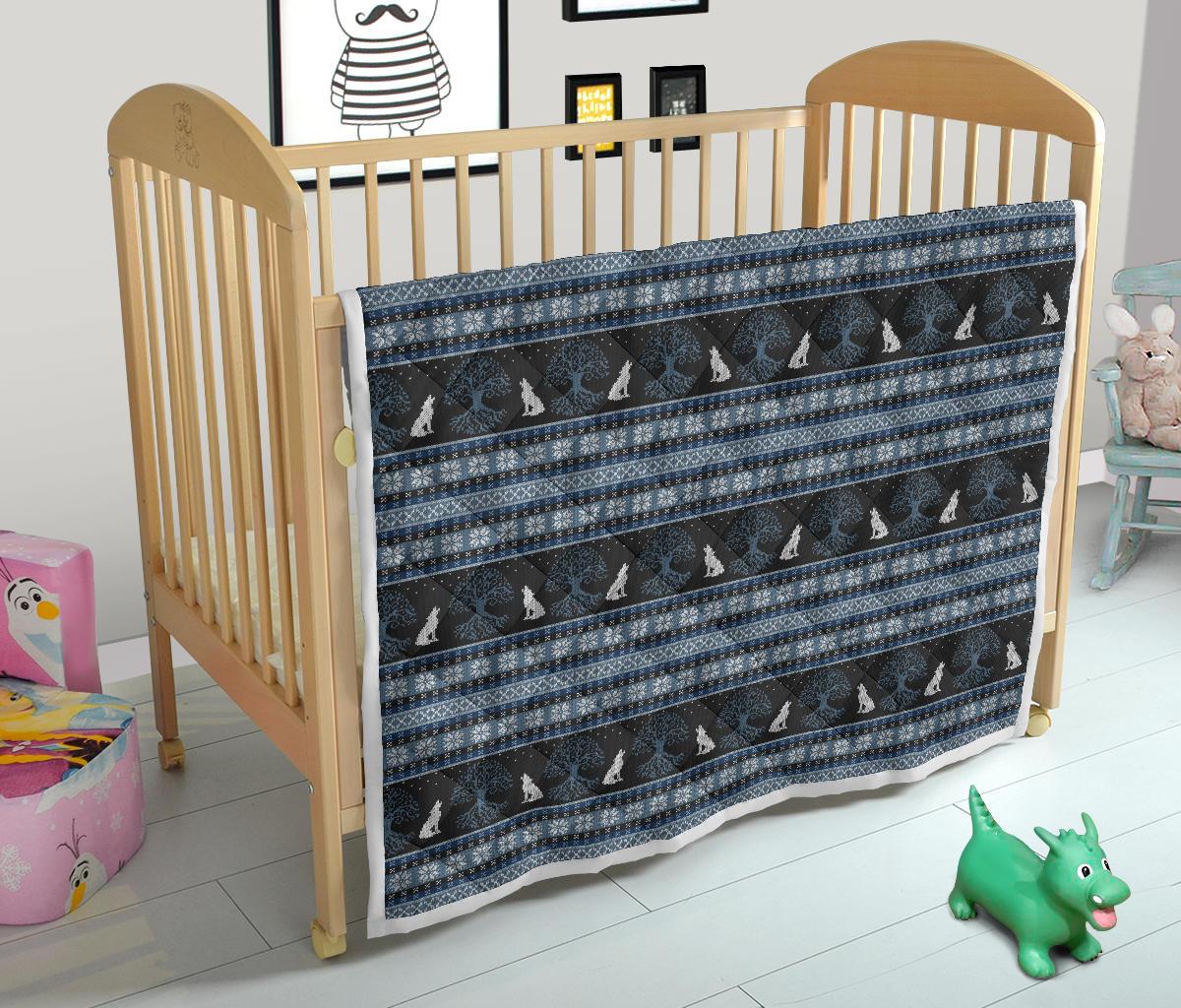 Wolf Tree of Life Knit Design Print Premium Quilt-JTAMIGO.COM