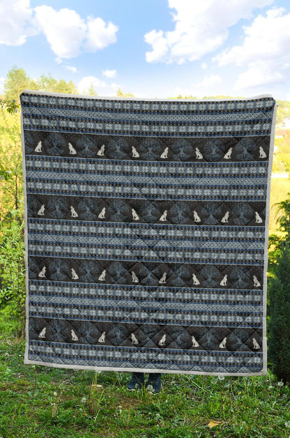 Wolf Tree of Life Knit Design Print Premium Quilt-JTAMIGO.COM