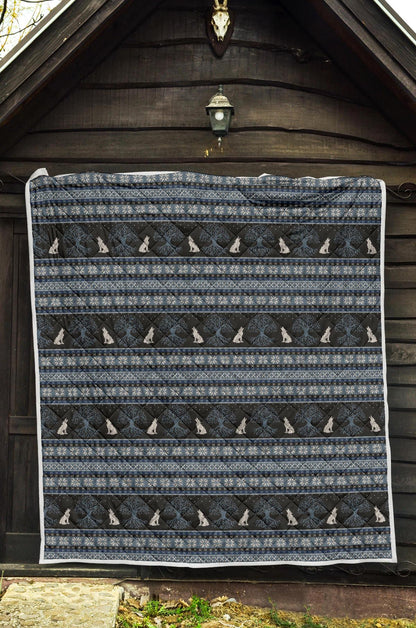 Wolf Tree of Life Knit Design Print Premium Quilt-JTAMIGO.COM