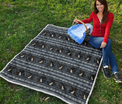 Wolf Tree of Life Knit Design Print Premium Quilt-JTAMIGO.COM