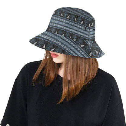 Wolf Tree of Life Knit Design Print Unisex Bucket Hat