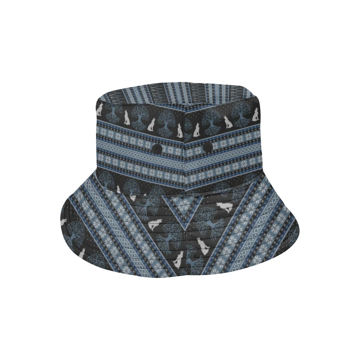 Wolf Tree of Life Knit Design Print Unisex Bucket Hat