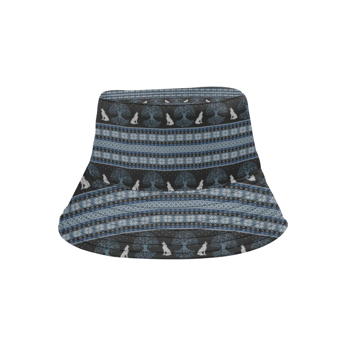 Wolf Tree of Life Knit Design Print Unisex Bucket Hat