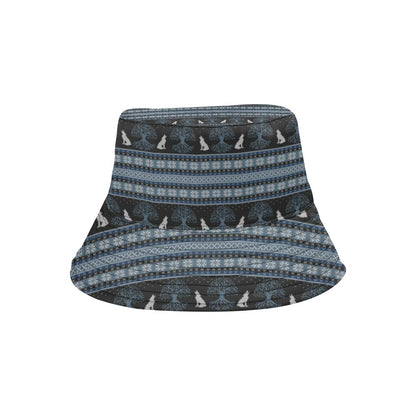 Wolf Tree of Life Knit Design Print Unisex Bucket Hat