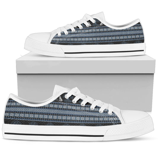 Wolf Tree of Life Knit Design Print Women Low Top Shoes-JTAMIGO.COM