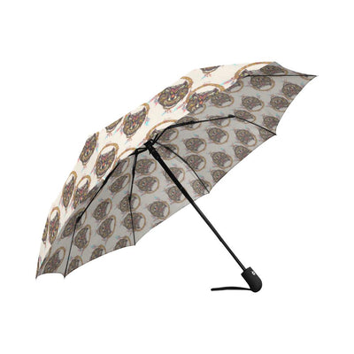 Wolf Tribal Dream Catcher Design Print Automatic Foldable Umbrella