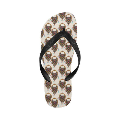 Wolf Tribal Dream Catcher Design Print Flip Flops-JTAMIGO.COM