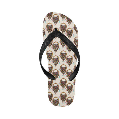 Wolf Tribal Dream Catcher Design Print Flip Flops-JTAMIGO.COM