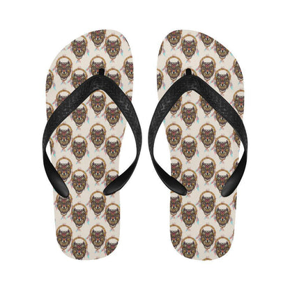 Wolf Tribal Dream Catcher Design Print Flip Flops-JTAMIGO.COM