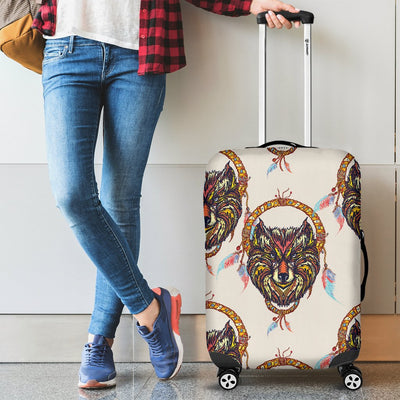 Wolf Tribal Dream Catcher Design Print Luggage Cover Protector