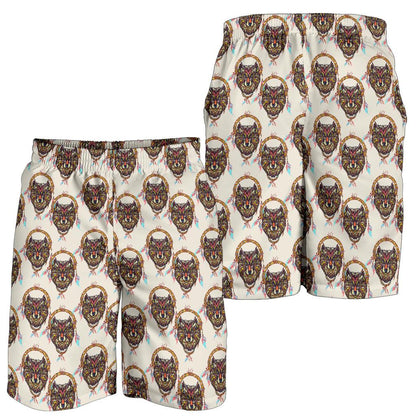 Wolf Tribal Dream Catcher Design Print Mens Shorts-JTAMIGO.COM