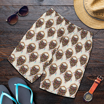 Wolf Tribal Dream Catcher Design Print Mens Shorts-JTAMIGO.COM
