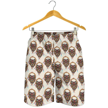 Wolf Tribal Dream Catcher Design Print Mens Shorts-JTAMIGO.COM