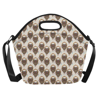 Wolf Tribal Dream Catcher Design Print Neoprene Lunch Bag (Model 1669)(Large)-JTAMIGO.COM