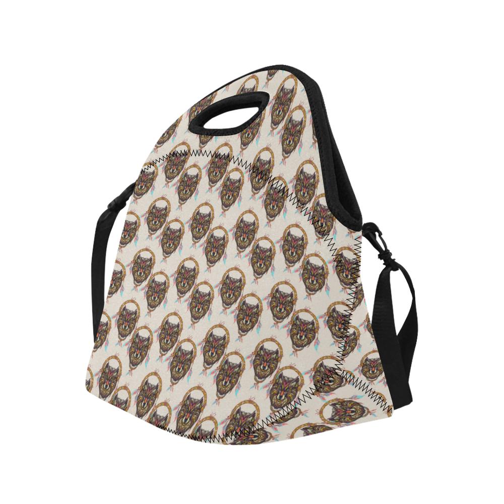 Wolf Tribal Dream Catcher Design Print Neoprene Lunch Bag (Model 1669)(Large)-JTAMIGO.COM