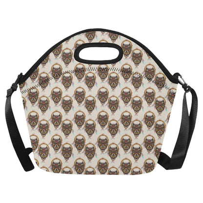 Wolf Tribal Dream Catcher Design Print Neoprene Lunch Bag (Model 1669)(Large)-JTAMIGO.COM