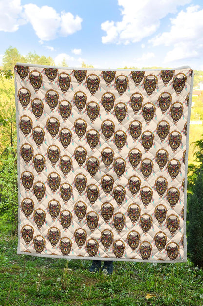 Wolf Tribal Dream Catcher Design Print Premium Quilt-JTAMIGO.COM