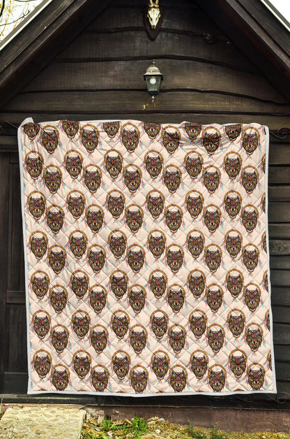 Wolf Tribal Dream Catcher Design Print Premium Quilt-JTAMIGO.COM