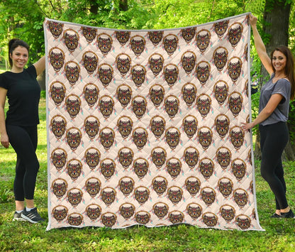 Wolf Tribal Dream Catcher Design Print Premium Quilt-JTAMIGO.COM