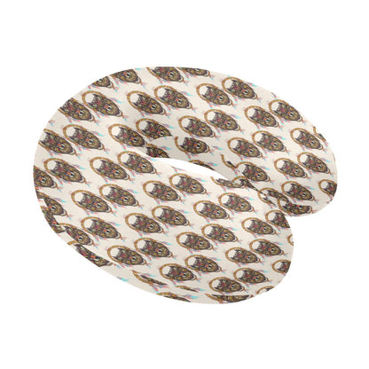 Wolf Tribal Dream Catcher Design Print U-Shaped Travel Neck Pillow-JTAMIGO.COM