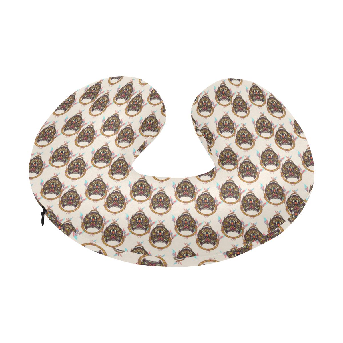 Wolf Tribal Dream Catcher Design Print U-Shaped Travel Neck Pillow-JTAMIGO.COM