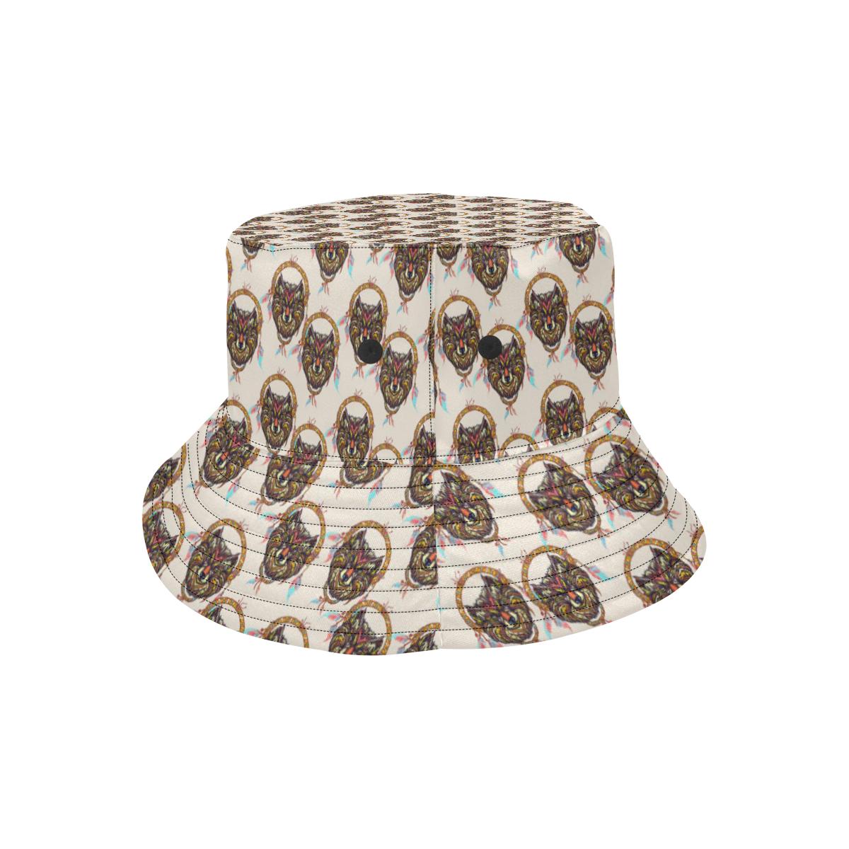 Wolf Tribal Dream Catcher Design Print Unisex Bucket Hat