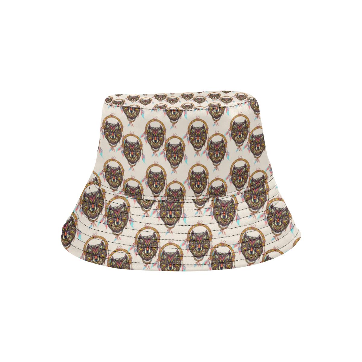 Wolf Tribal Dream Catcher Design Print Unisex Bucket Hat