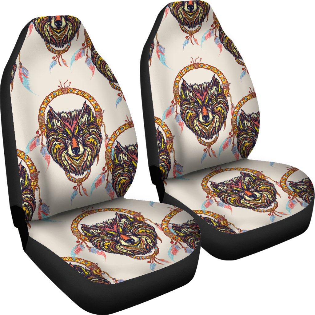 Wolf Tribal Dream Catcher Design Print Universal Fit Car Seat Covers