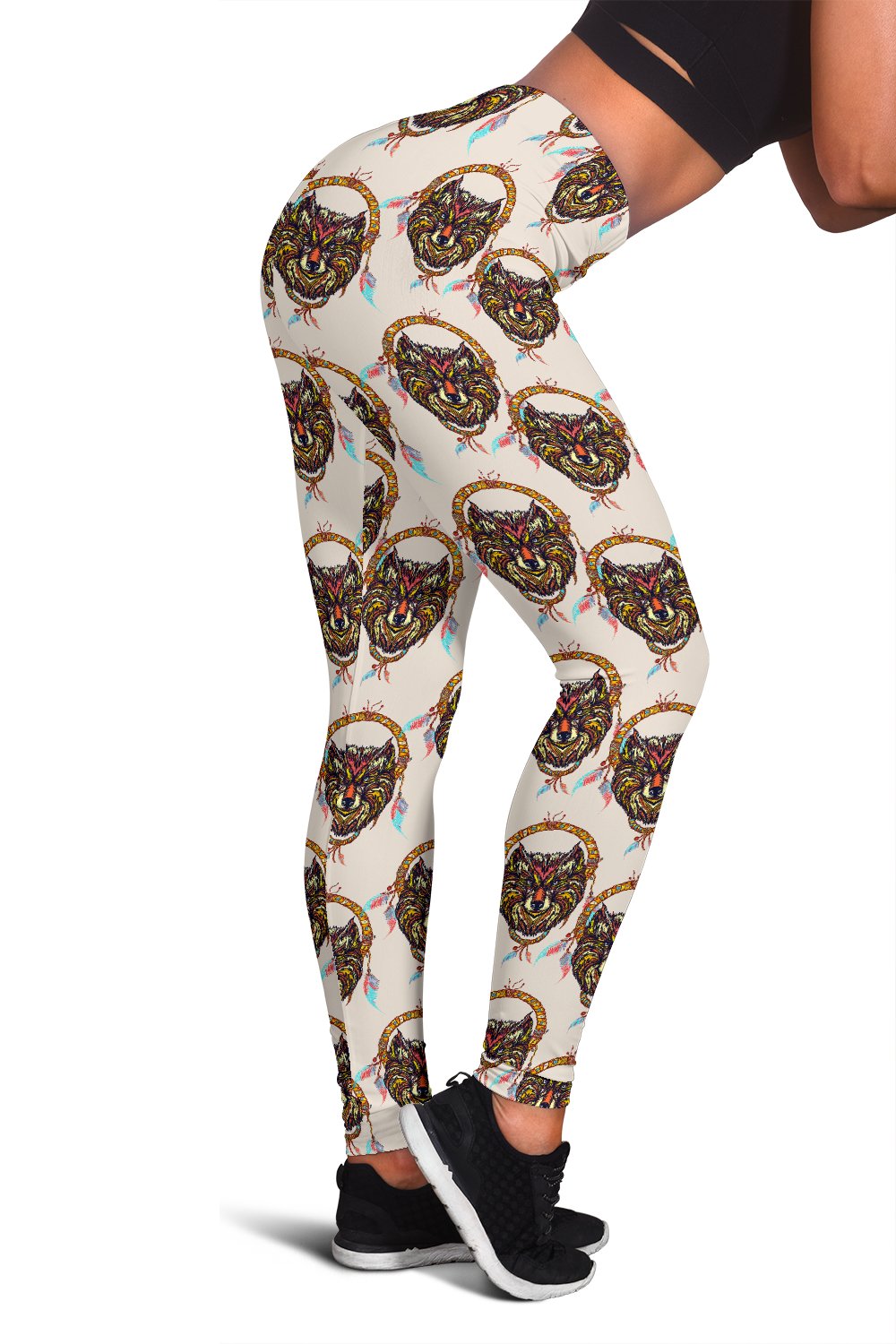 Wolf Tribal Dream Catcher Design Print Women Leggings