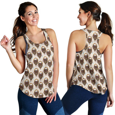 Wolf Tribal Dream Catcher Design Print Women Racerback Tank Top