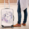 Wolf With Flower Print Design Luggage Cover Protector