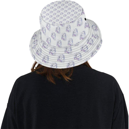 Wolf with Flower Print Design Unisex Bucket Hat