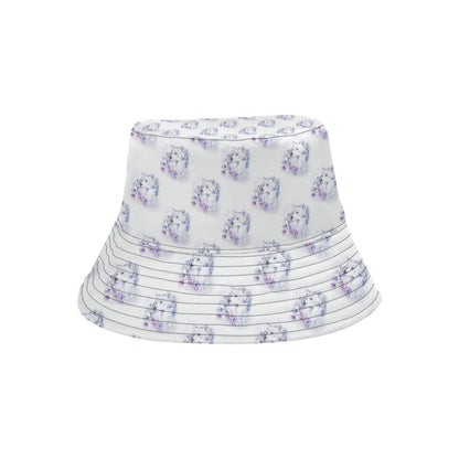 Wolf with Flower Print Design Unisex Bucket Hat