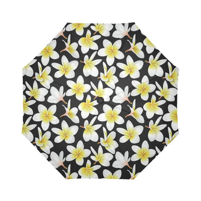Yellow Plumeria Hawaiian Flowers Automatic Foldable Umbrella