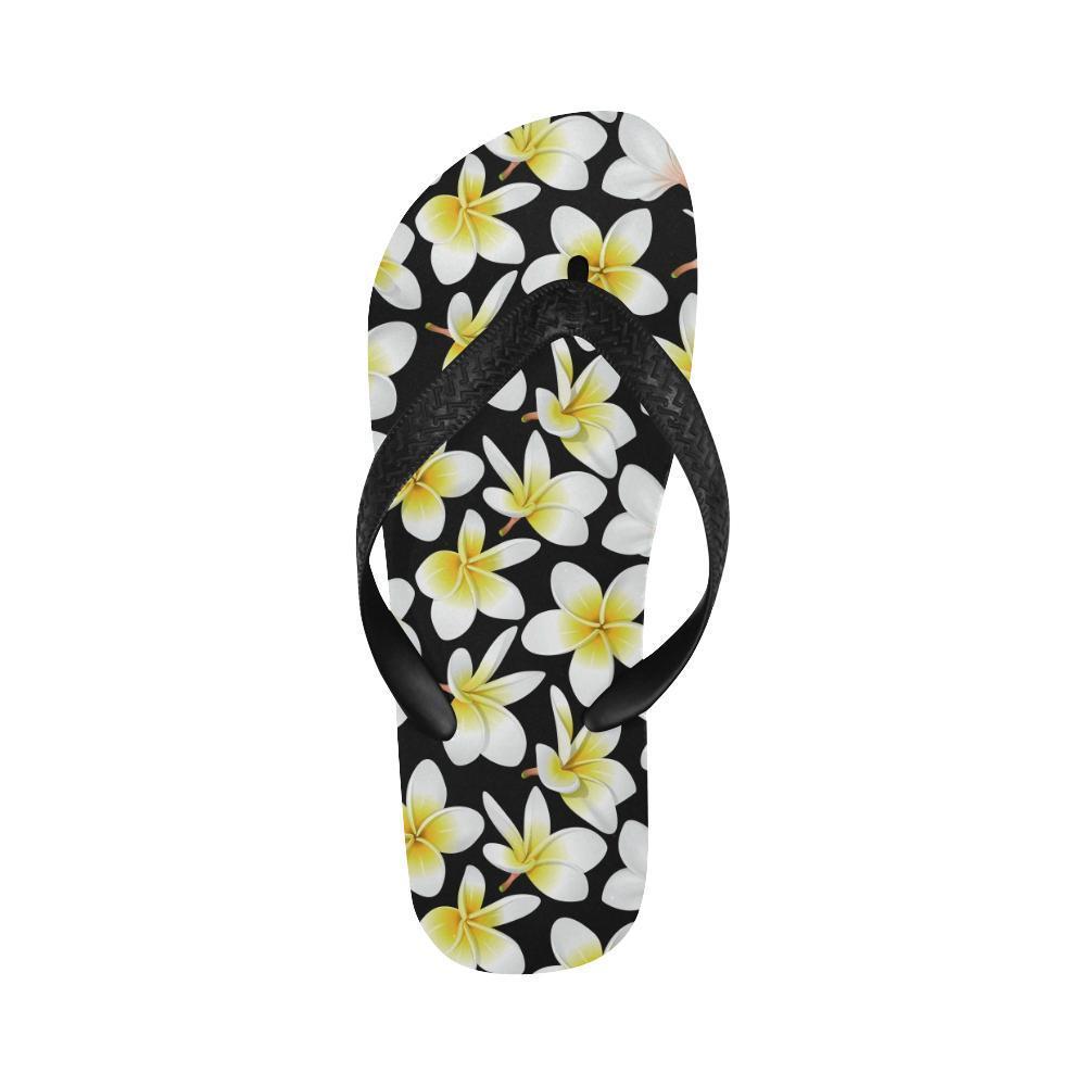 Yellow Plumeria Hawaiian Flowers Flip Flops-JTAMIGO.COM