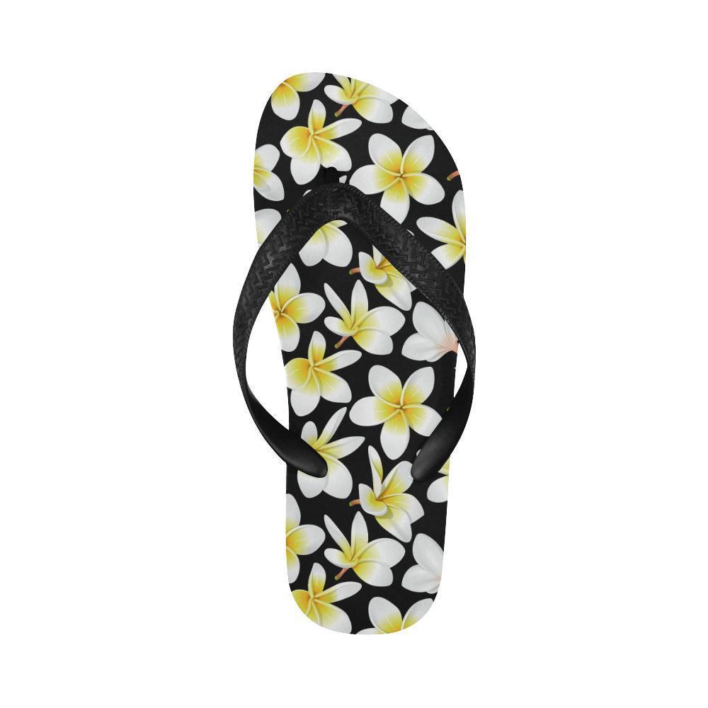 Yellow Plumeria Hawaiian Flowers Flip Flops-JTAMIGO.COM