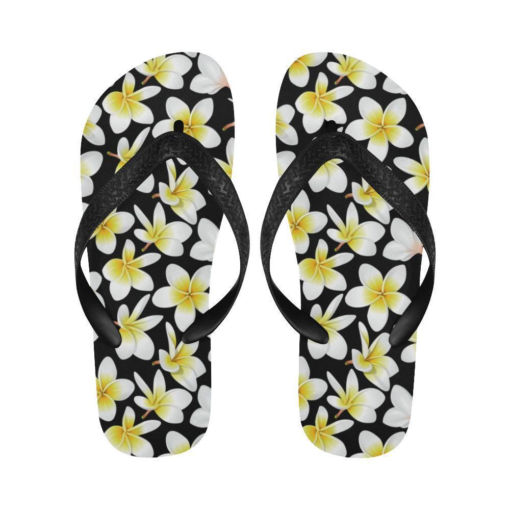 Yellow Plumeria Hawaiian Flowers Flip Flops-JTAMIGO.COM