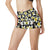 Yellow Plumeria Hawaiian Flowers High Waisted Spandex Shorts-JTAMIGO.COM